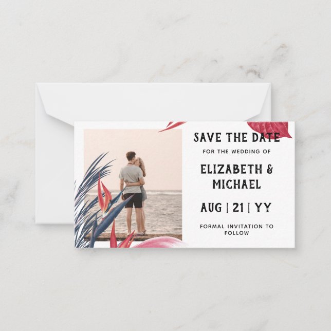 20 x BUDGET Foto Spara Datum Pampas Grass Tropical Anteckningskort (Framsida)