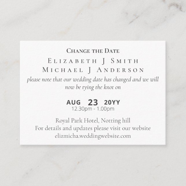 20 x FOTOFÖRÄNDRING av datum för uppskjutning inkl Rådkort (Framsida)