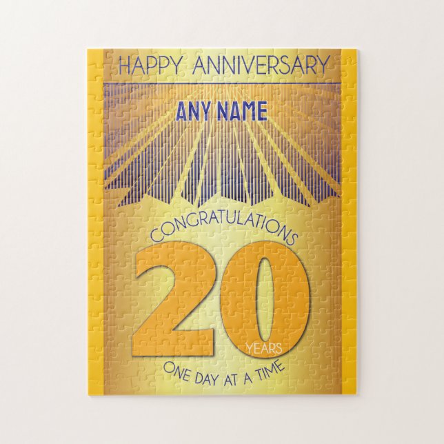 20 Year | AA 12 Step Anniversary Personalized Pussel (Vertikal)