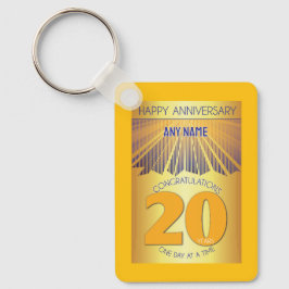 20 Year Sober Anniversary | Golden Ray 12 Step Nyckelring