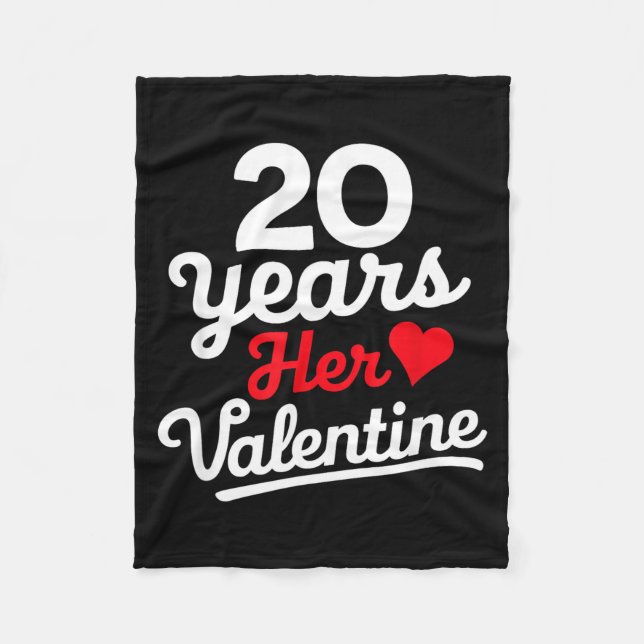 20 Years Her Valentine _ Anniversary Couples Valen Fleecefilt (Framsidan)