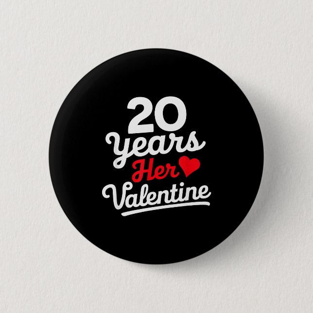 20 Years Her Valentine _ Anniversary Couples Valen Knapp (Framsida)