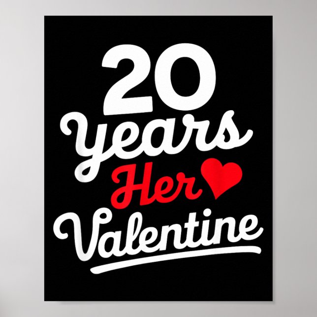 20 Years Her Valentine _ Anniversary Couples Valen Poster (Framsidan)
