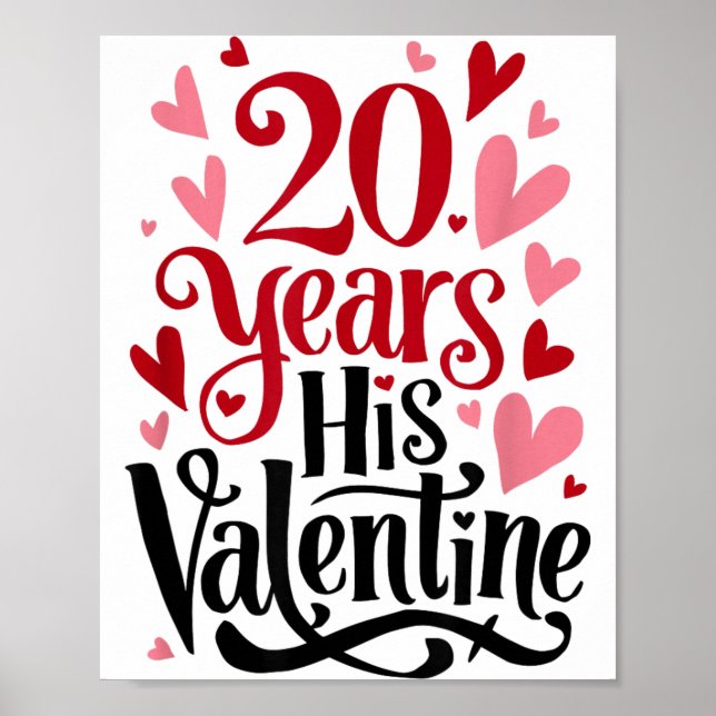 20 Years His Valentine _ Anniversary Couples Valen Poster (Framsidan)