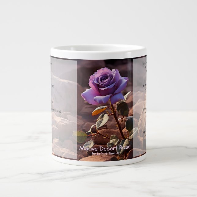 20oz Mugg med dikt "Mauve Desert Ro" av EAT Jumbo Mugg (Framsidan)