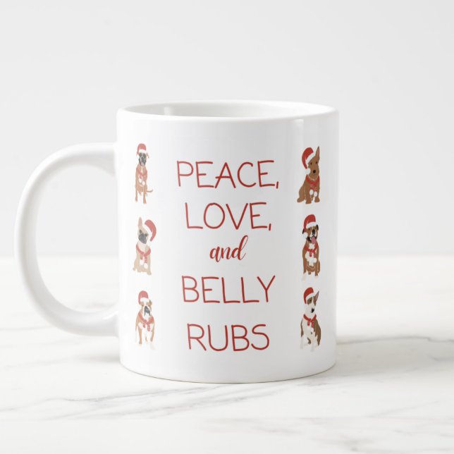 20oz Peace, Kärlek och Belly Rubs mugg Jumbo Mugg (Vänster)