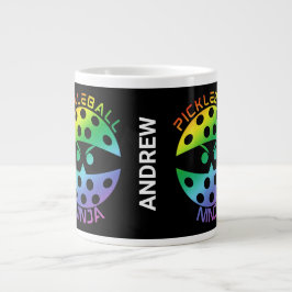 20oz Rainbow pickleball ninja med namn Jumbo Mugg
