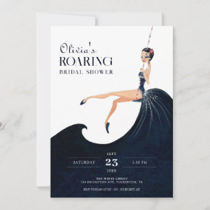 20s Glas Chic Flapper-Möhippa Inbjudningar