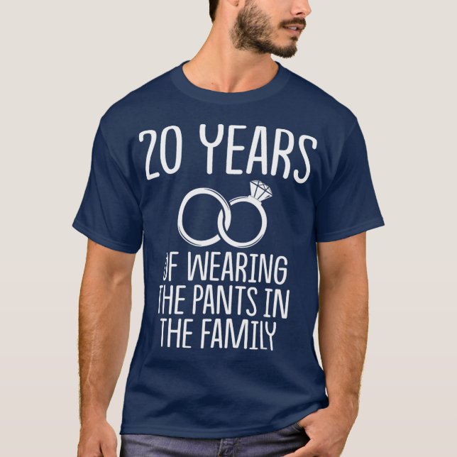 20th 20 year Wedding Anniversary Gift Pants Wife T Shirt (Framsida)