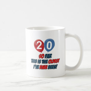 20th årsfödelsedagdesigner kaffemugg