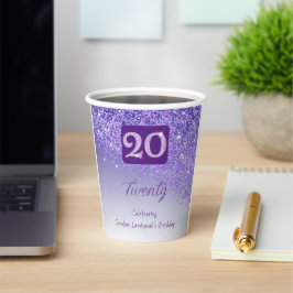 20th Birthday Party Gleaming Purple Glitter