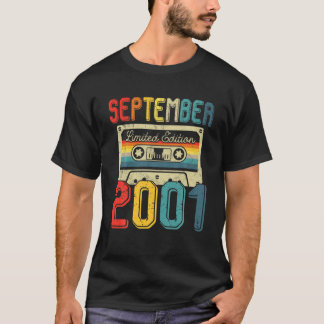 20Th Birthday Vintage Retro September 2001 Cassett T Shirt