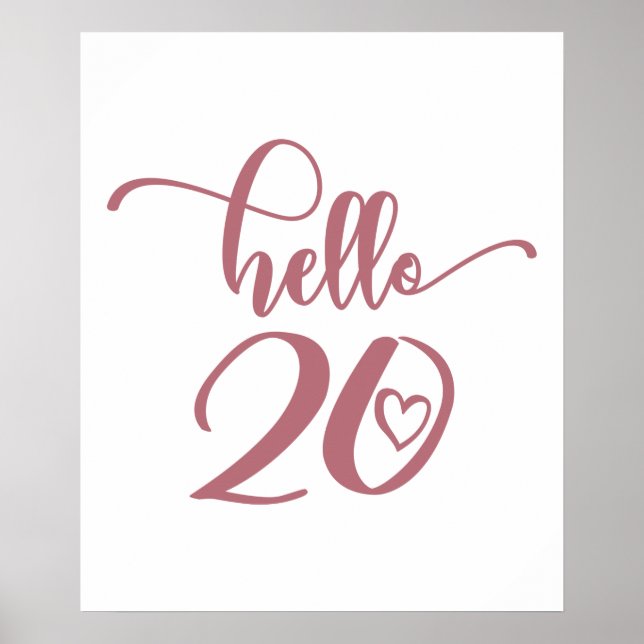 20th Birthday Women Hello 20 Cute 20 Years Old Poster (Framsidan)