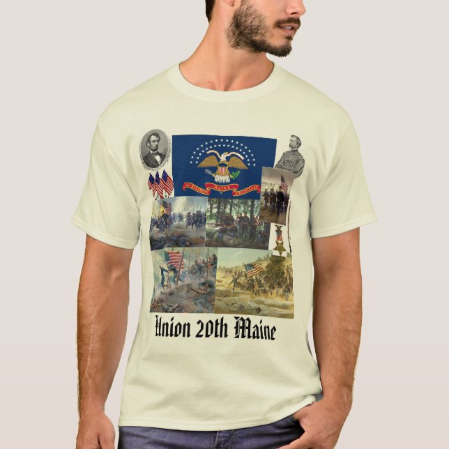 20th Det Maine volontärinfanterit regiment T Shirt (Framsida)