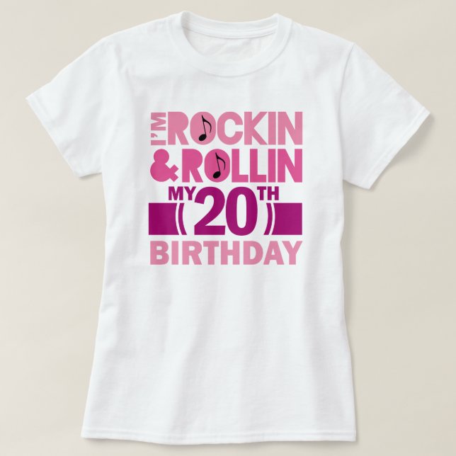 20th Födelsedaggåvaidé för kvinnligt T Shirt (Design framsida)