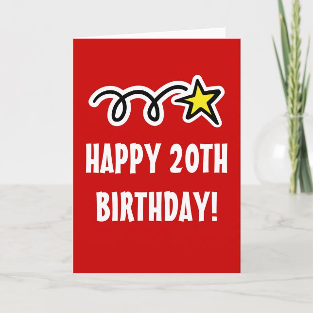20th för manar födelsedagkort för lycklig och kort (Framsida)