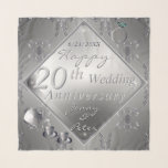 20th Platinum Emerald Anniversary  Scarf Sjal<br><div class="desc">I designed this chiffon scarf dedicated to their 20th wedding anniversary with a nod to the traditional gifts of emeralds,  ceramic and modern day platinum to mark their milestone in this delightful,  original design.</div>