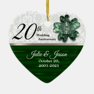 20th Smaragdgröntjuvel Julgransprydnad Keramik