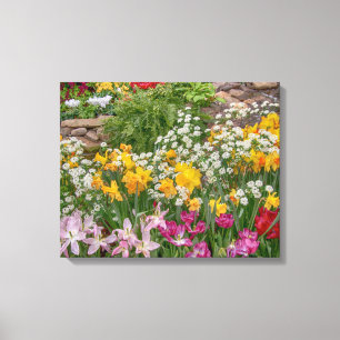 20x16 Färgt Vår blommor i fullt-blomma Canvastryck