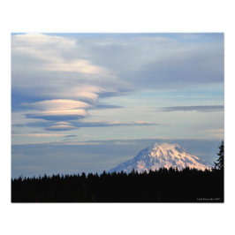 20X16 Montera Rainier med Lenticular Clouds Fototryck