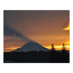 20X16 Mount Rainier och dess skugga Fototryck