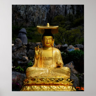 20x24 Guld-Buddha Jeju-do Korea Fototryck Poster