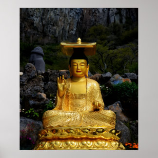 20x24 Guld-Buddha Jeju-do Korea Fototryck Poster