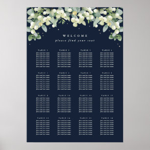 20x28" 16 Bord med 8 Plats Plakat för bröllopsbord Poster