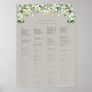 20x28" Alfabetisk sittplatskarta för 150 personer Poster