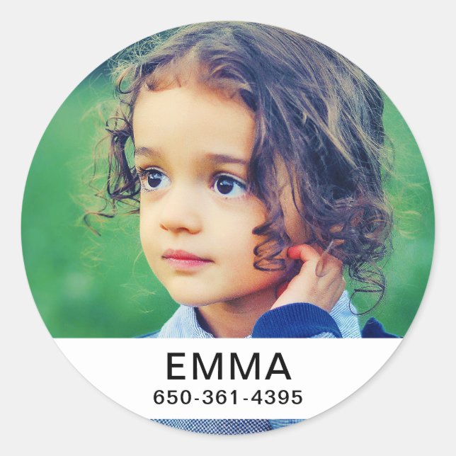 20x häftande etiketter ditt foto, Namn och nummer (Framsida)