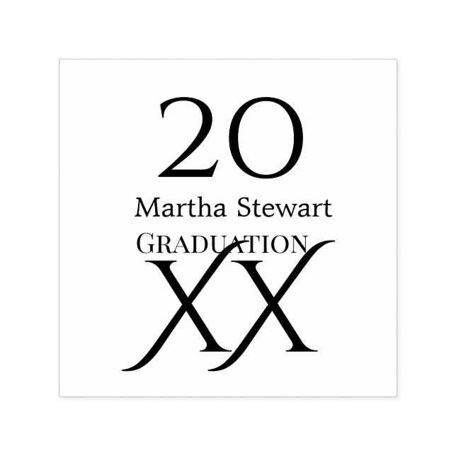 20XX bold le graduation name congrats school year  Självfärgande Stämpel (Design)