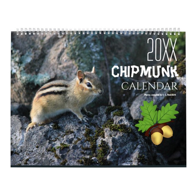 20XX Cute Chipmunk Animal Calendar 2025 Kalender (Omslag)