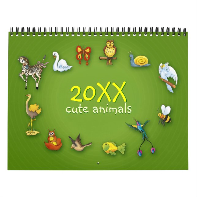 20XX | Cute Tecknad Animals Kalender (Omslag)
