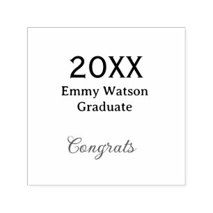 20XX fet stil congrats examen namn hjärta si Självfärgande Stämpel
