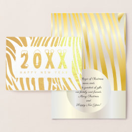 20XX God jul & Gott nytt år! JULAFTON Zebra Folierat Kort
