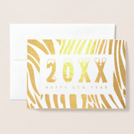 20XX God jul & Gott nytt år! JULAFTON Zebra Folierat Kort