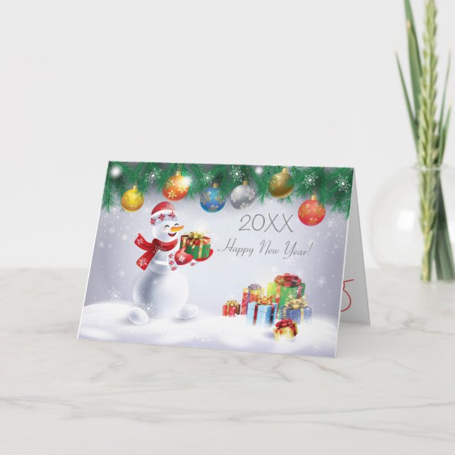 20XX Gott nytt år! Winter Helgdag Festive Kort (Framsida)