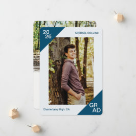 20XX Grad Anpassad Foto Enkel Blå Hörna Meddelande