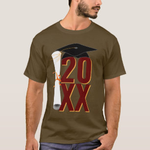 20XX Grad Cap och Diploma Studenten T Shirt