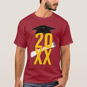 20XX Grad Cap och Diploma Studenten T Shirt