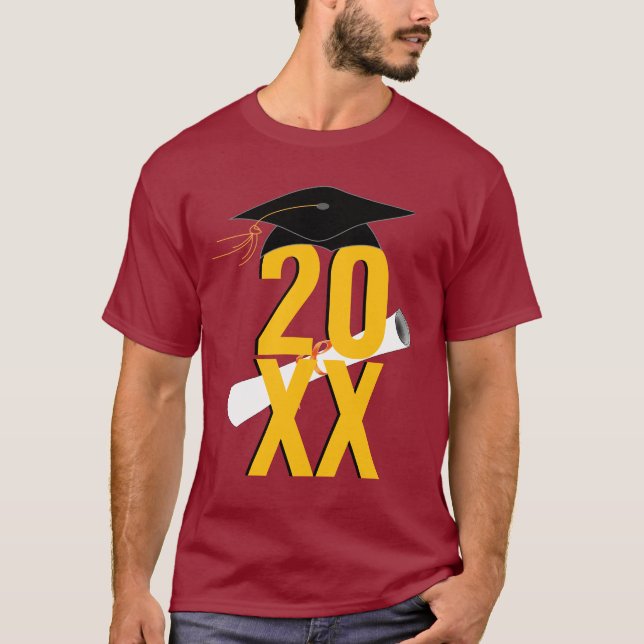 20XX Grad Cap och Diploma Studenten T Shirt (Framsida)