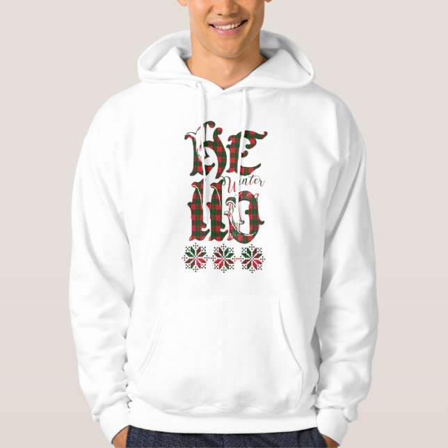 20XX Hej Winter Helgdag Scotland Mönster Hoodie (Framsida)