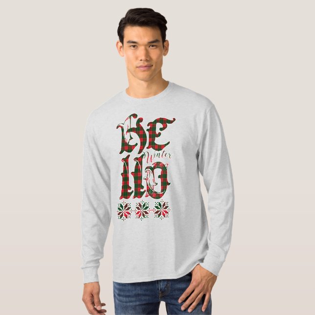20XX Hej Winter Helgdag Scotland Mönster T Shirt (Hel framsida)