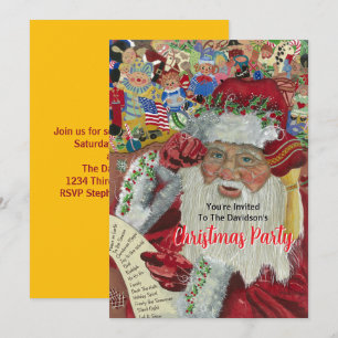 20XX Julgrut Julfest Tomte som dubbelkollar Inbjudningar