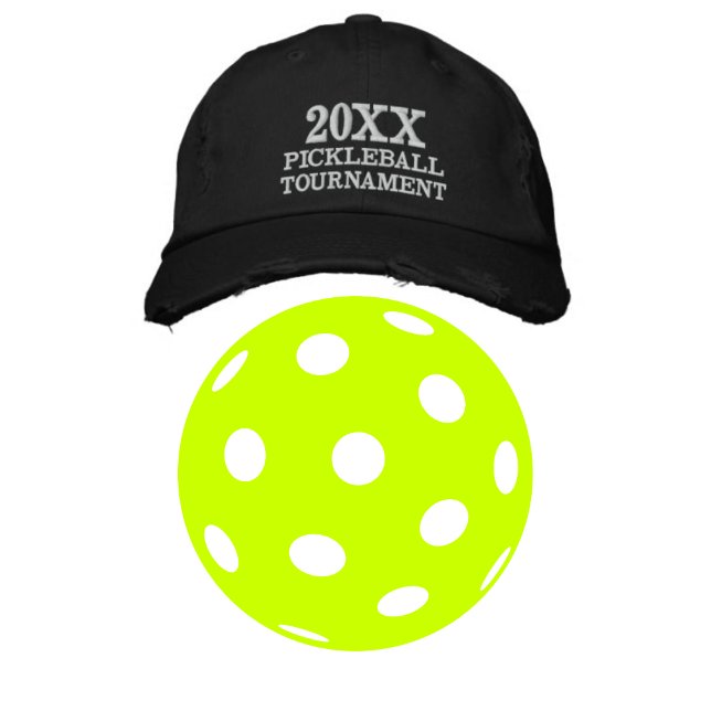 20XX Pickleball Tournament Black Baseball Hat Broderad Keps (Skapare uppladdad)