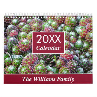 20XX Succulents Älskare Garden Personlig varje mån Kalender
