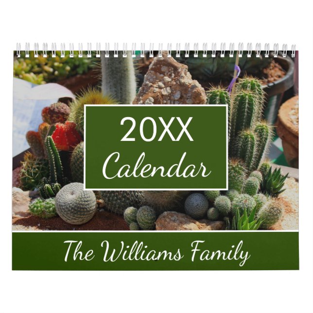 20XX Succulents Cactus Älskare Personlig varje mån Kalender (Omslag)