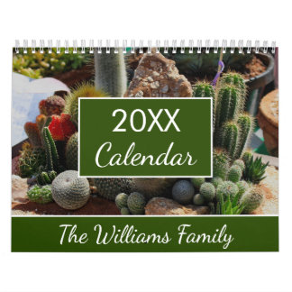 20XX Succulents Cactus Älskare Personlig varje mån Kalender