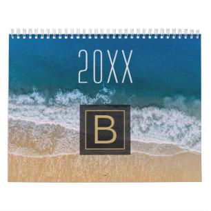 20xx Tropical Beach Fantastisk Photos with Monogra Kalender