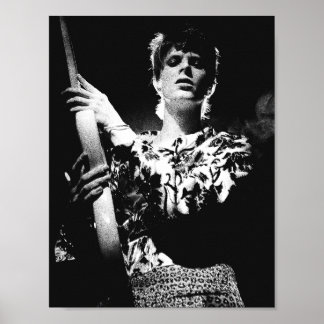 20yDBowie Ziggy Stardust på gitarr affisch hyllnin